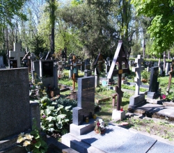 Вид збоку на могилу Юрія Вовка та Євгена Віханського.